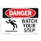 Signmission OSHA Sign, Watch Your Step, 10in X 7in Rigid Plastic, 10" W, 7" H, Landscape, OS-DS-P-710-L-2087 OS-DS-P-710-L-2087 - alternate 1